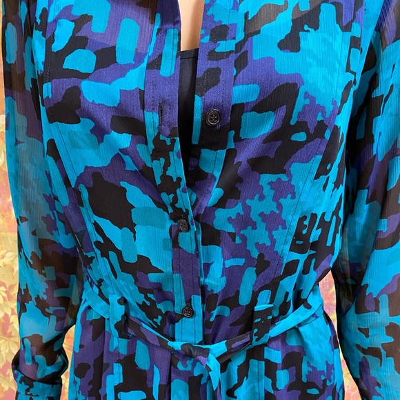 The Limited Sheer Belted Shirtdress with Chemise - Picture 3 of 10